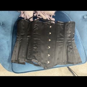 Longline Waist Training Underbust Corset Black